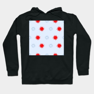 Seamless Pattern Red and Blue Virus Disease Hoodie